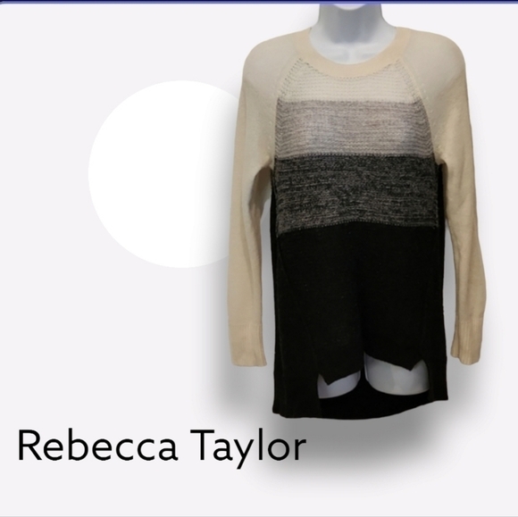 𝅺rebecca Taylor Hi/Low Cashmere Blend Ombre Sweater - Picture 1 of 5